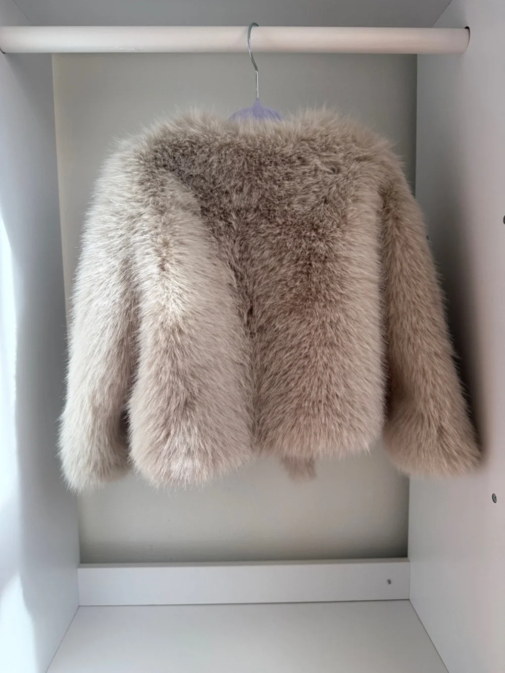 GAP Kids Faux Fur Jacket in Light Beige